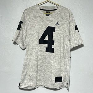 Michigan Wolverines Jordan Football  Jersey #4 Color  Grey Size Large New